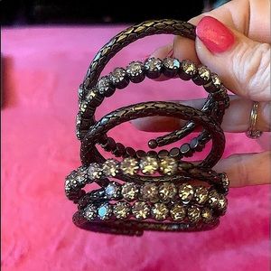 DRESSY SERPENTINE & STONES WRAP AROUND WRIST BRACELET.